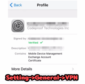 การตรวจสอบโปรไฟล์ MDM ในเมนู Settings ของ iPhone