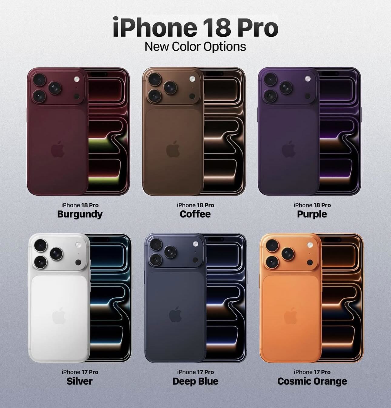 iPhone 18 Pro และ 18 Pro Max ครบทุกสี